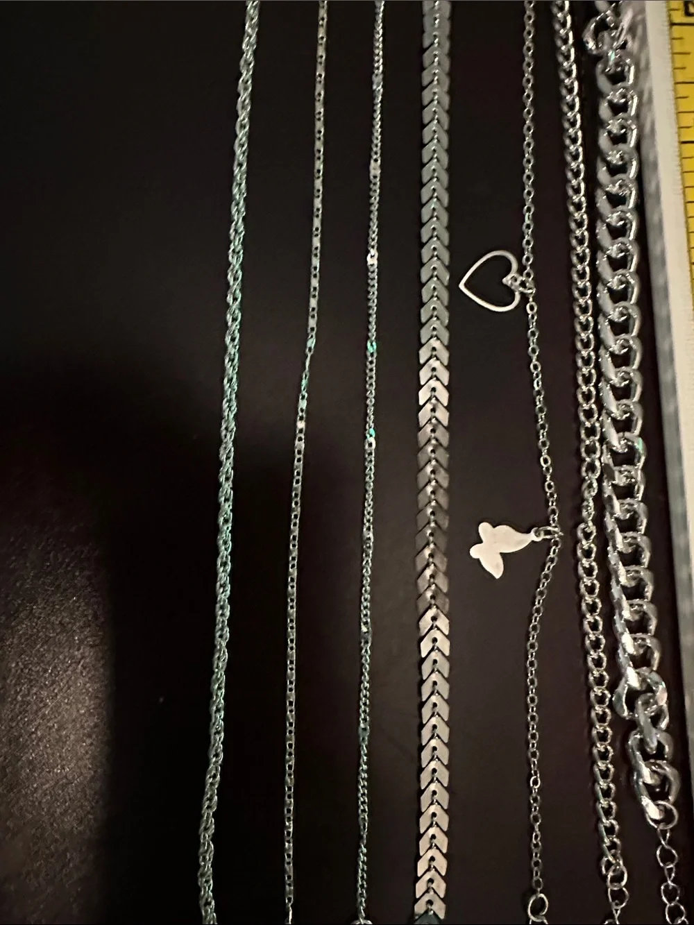 Silver Women's Chain 9 Unkle Bracelets Set - Elegant Heart & Link Styles